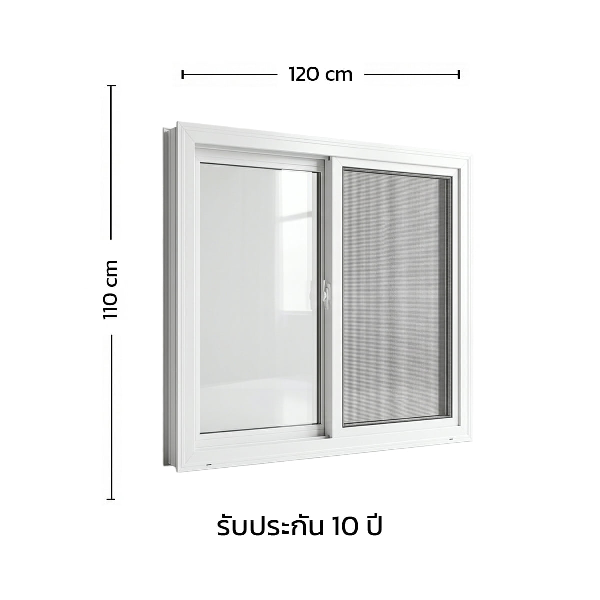 หน้าต่างบานเลื่อน UPVC S-S มุ้ง GOSCH 120X110 ซม. สีขาว_1